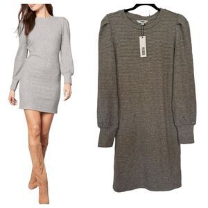 NWT BB Dakota Steve Madden Knit The Scene LS Sweater Dress Medium Heather Grey